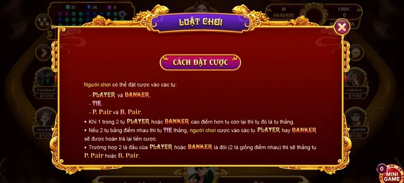 luat choi baccarat kim tai