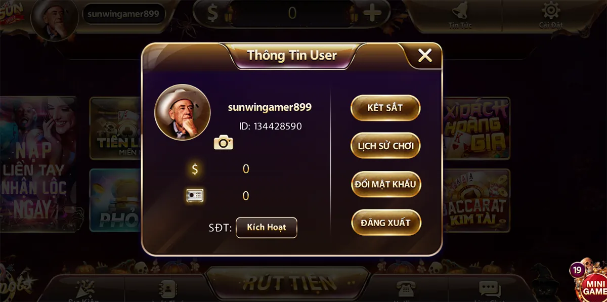 thong tin user sunwin